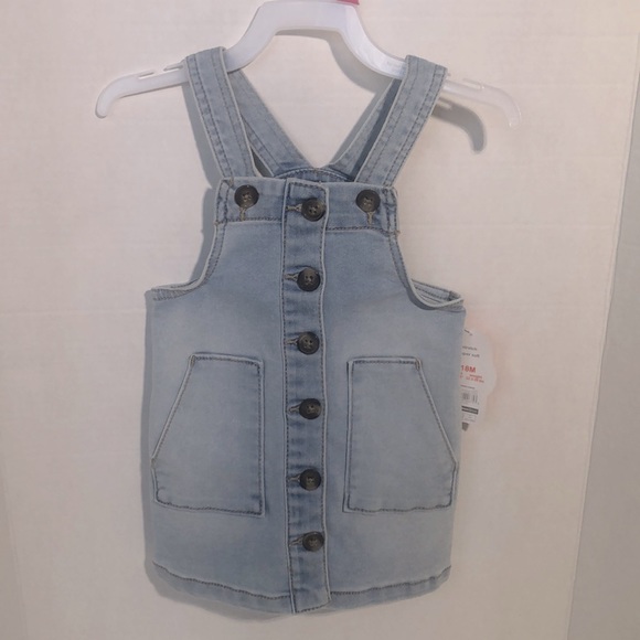 wonder nation Other - Girl’s Light Wash Denim Jumper Dress